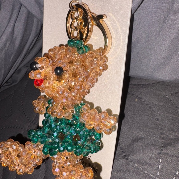 Natasha Couture beaded teddy bear w/ dress purse charm NWT - Picture 3 of 4